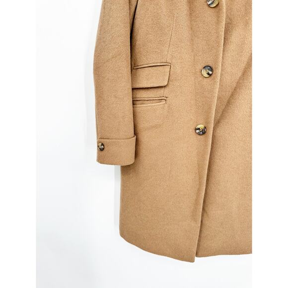 Lauren Ralph Lauren Camel Tan Wool Blend Reefer Menswear Style Overcoat Size 6 - Picture 7 of 7
